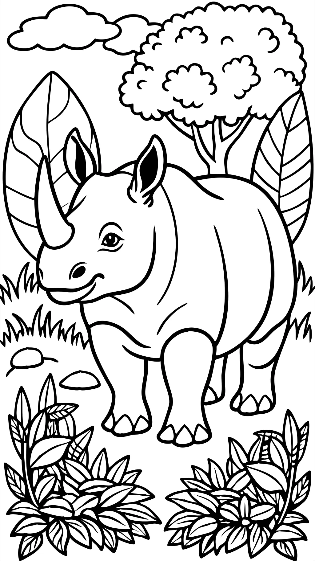 coloriage rhinocéros